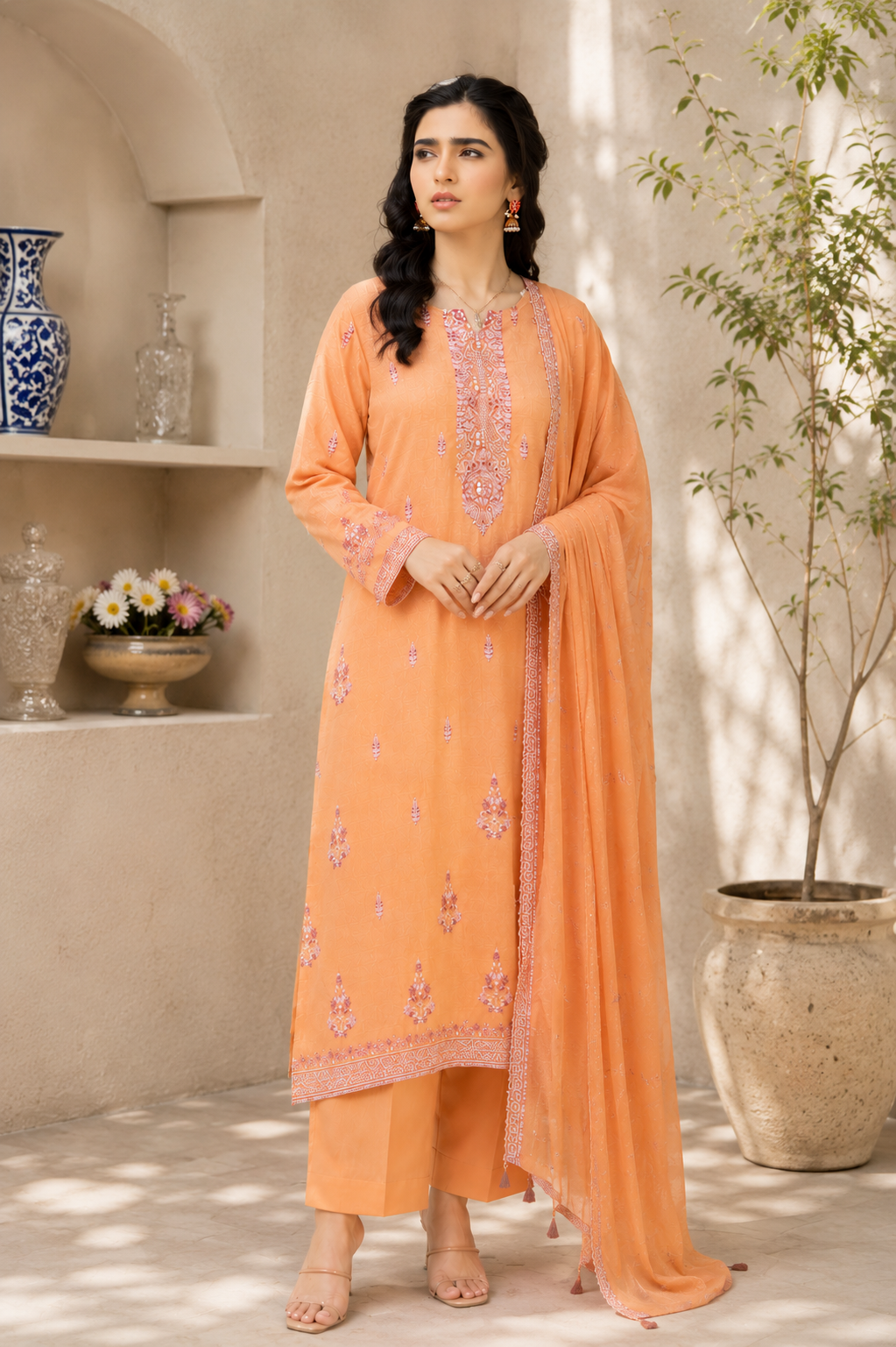 Peach Blossom Kurta Set