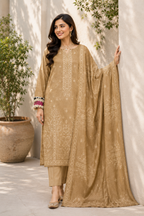 Golden Sand Embroidered 3-Piece Suit