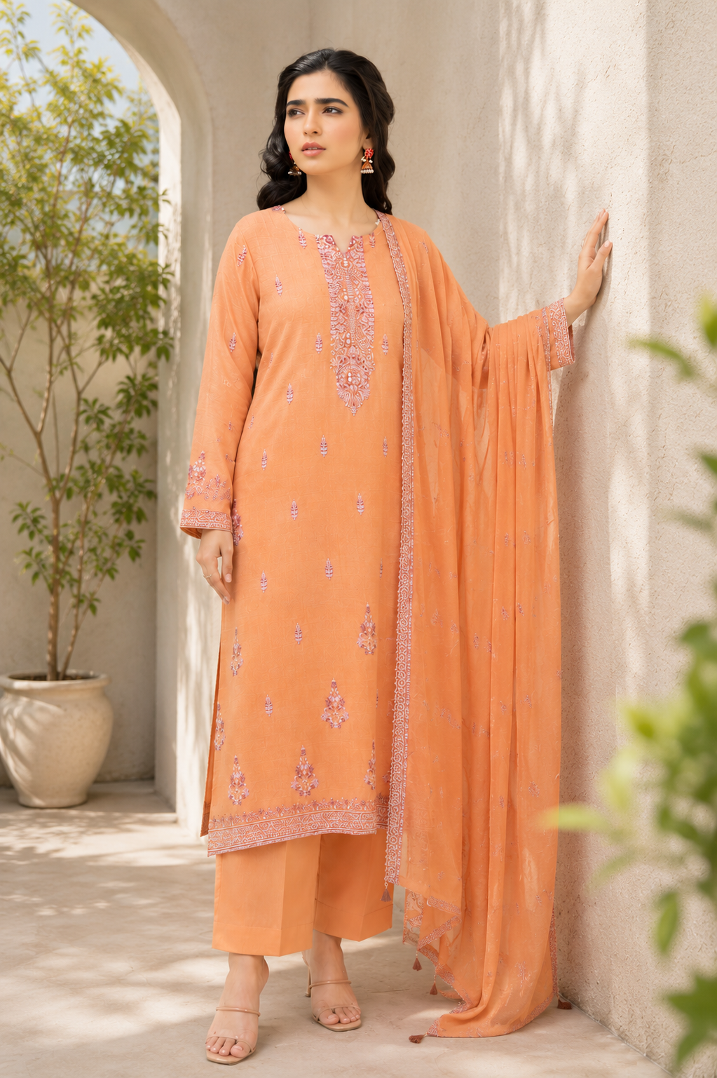 Peach Blossom Kurta Set