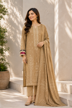 Golden Sand Embroidered 3-Piece Suit