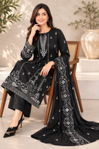 Midnight Silver Embroidered 3-Piece Suit