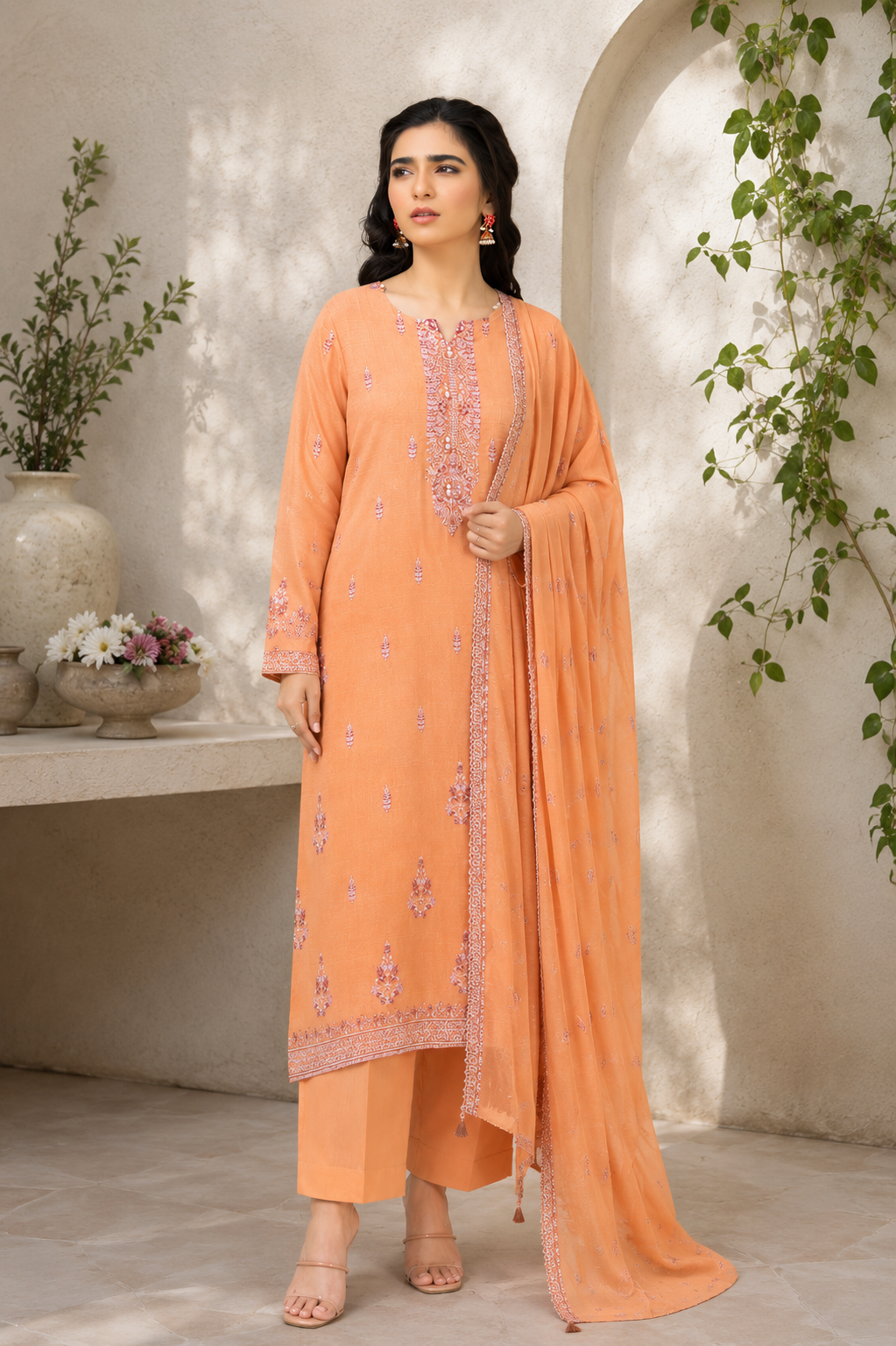 Peach Blossom Kurta Set