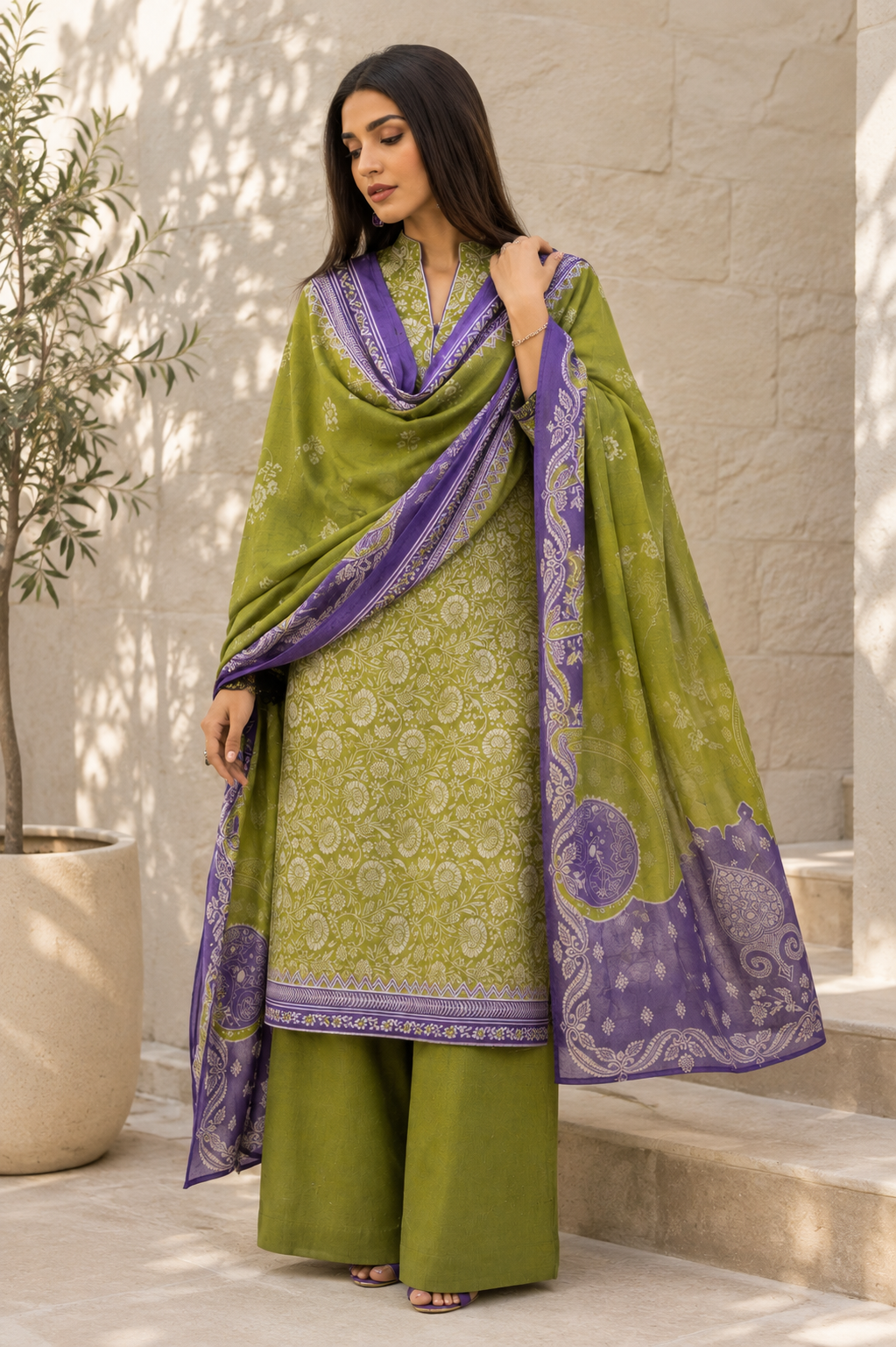 Sage & Purple Royale Kurta