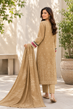 Golden Sand Embroidered 3-Piece Suit
