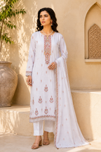 Elegant White Embroidered 3-Piece Suit