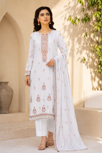 Elegant White Embroidered 3-Piece Suit