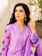 Lavender Bloom Embroidered 3-Piece Suit