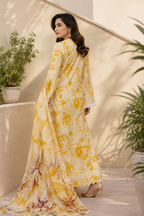 Golden Bloom Printed 3-Piece Suit