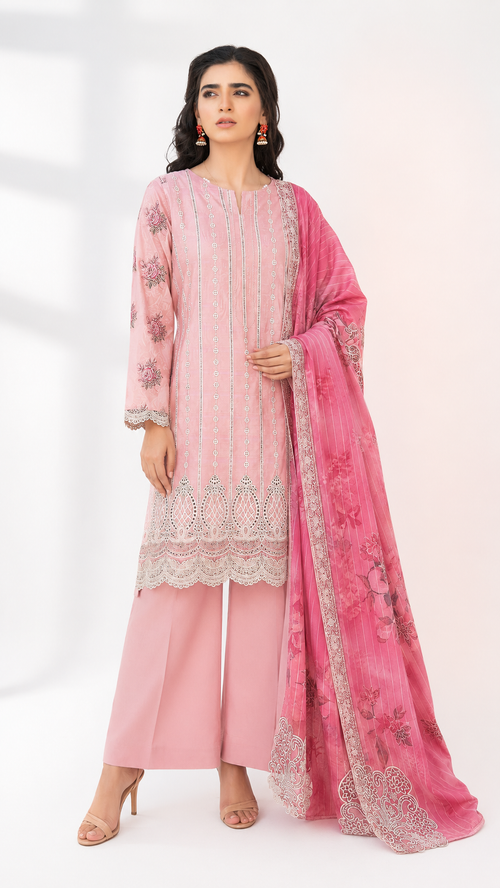 Blush Rose Embroidered 3-Piece Suit