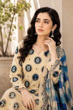 Ivory Azure Embroidered 3-Piece Suit