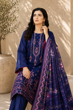 Sapphire Bloom Embroidered 3-Piece Suit