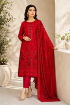 Ruby Tonal Printed 3-Piece Suit