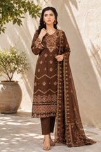 Cocoa Rose Embroidered 3-Piece Suit