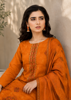 Rustic Amber Embroidered 3-Piece Suit